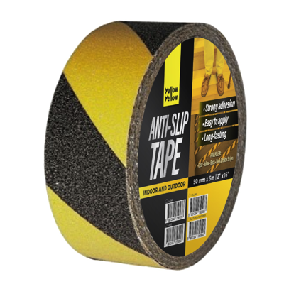 Yellowyellow ANTI-SLIP TAPE 2"/50MM X 5M (16FT) YELLOW & BLACK STRIPES INDOOR & OUTDOOR